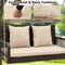 Costway Patio Wicker Porch Swing 2-Person Hanging Loveseat Bench Chair with Cushions Beige/Black